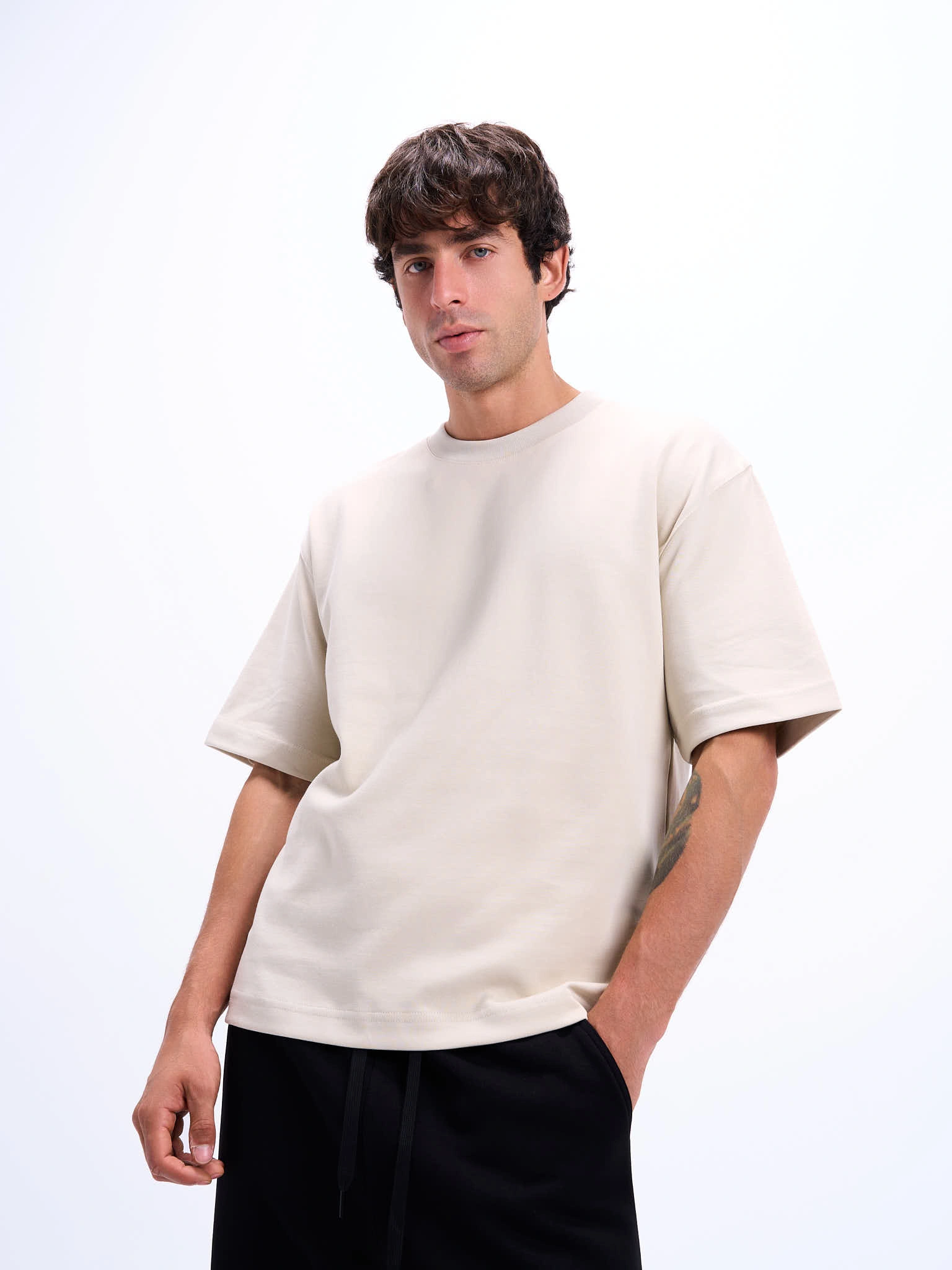 standard-u2014-boxy-tee-beige-men-5 Standard #U2014 Boxy Tee - Image 1